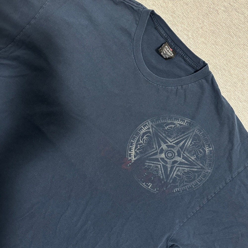 Starbury Mens XXL Navy Blue Nautical Star Graphic Tee‎ Y2K Hip Hop Streetwear